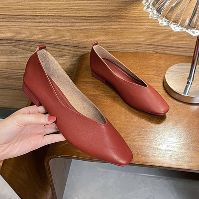 Elise™ | Square-Toe Low Heeled Flats