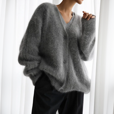 Lunara™ | Plush Mohair-Blend Cardigan