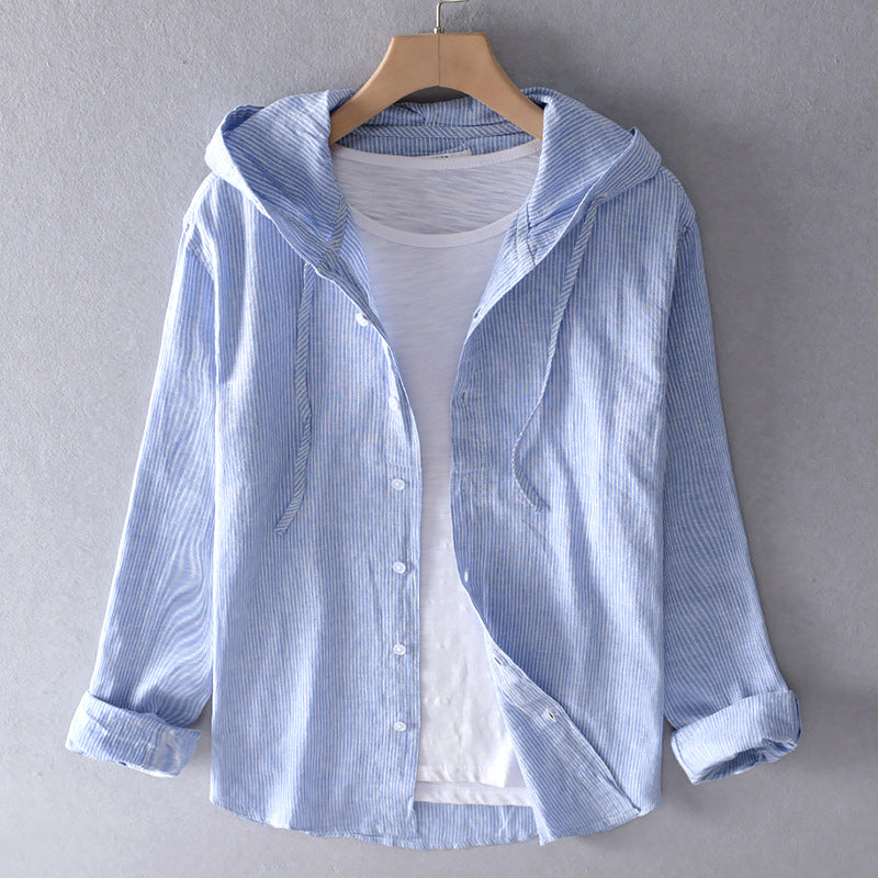 Solara™ | Lightweight Hooded Linen Shirt