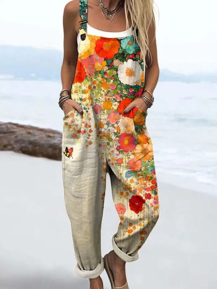 Miyaska™ | Women's Wide Leg Floral Jumpsuit