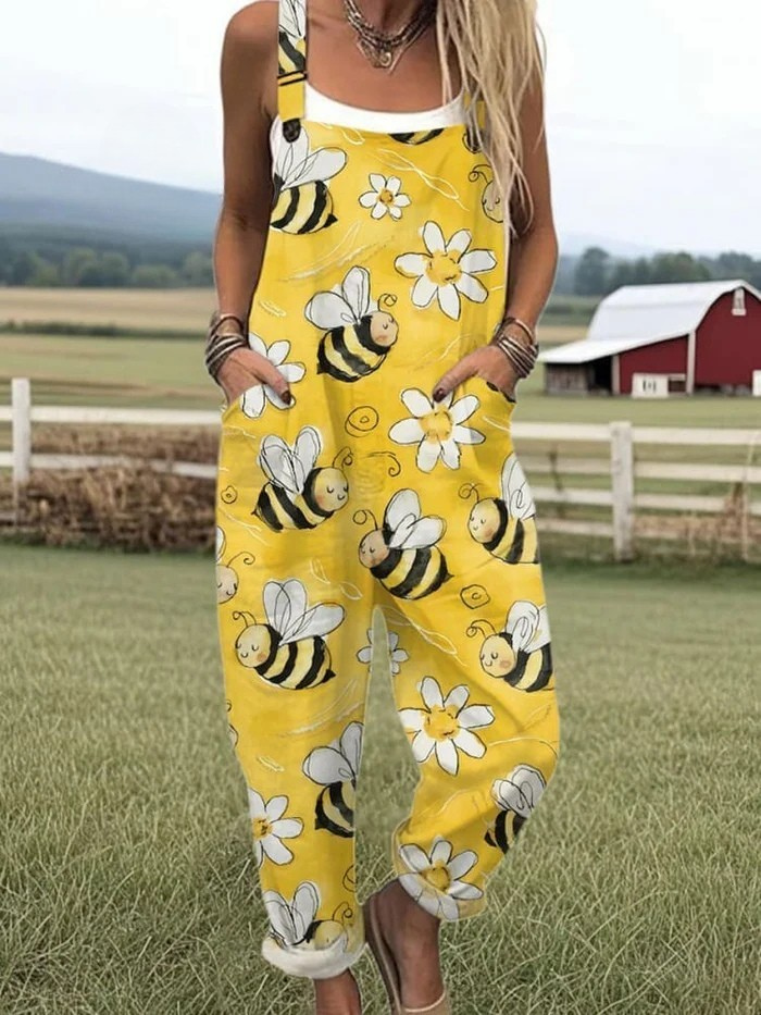 Jules™ | Women's Flying Bees Embroidery Jumpsuit