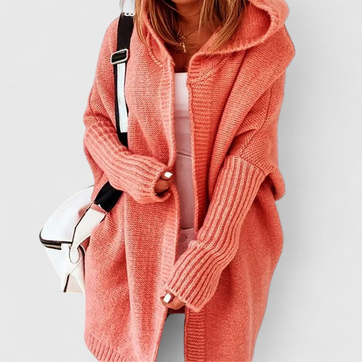 Gwénora™ | Oversized Knit Hooded Cardigan