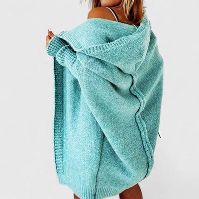 Gwénora™ | Oversized Knit Hooded Cardigan