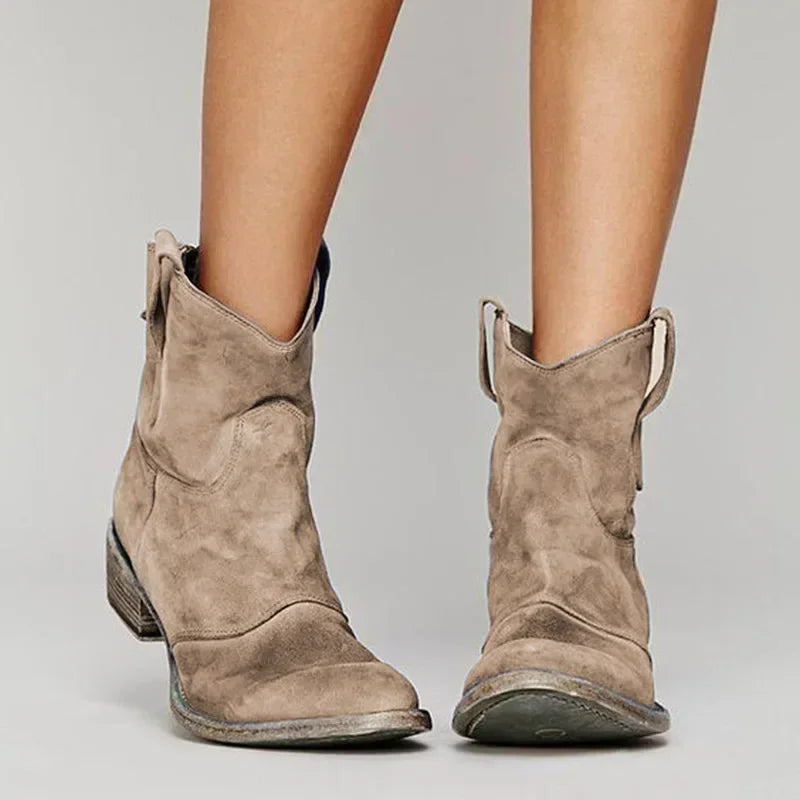 Rayelle™ | Western Suede Ankle Boots