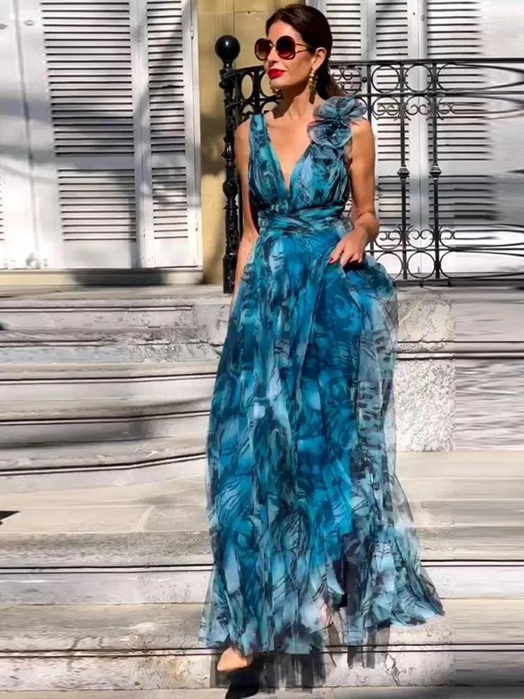 Lorena™ | Elegant Sleeveless Floral Maxi Dress