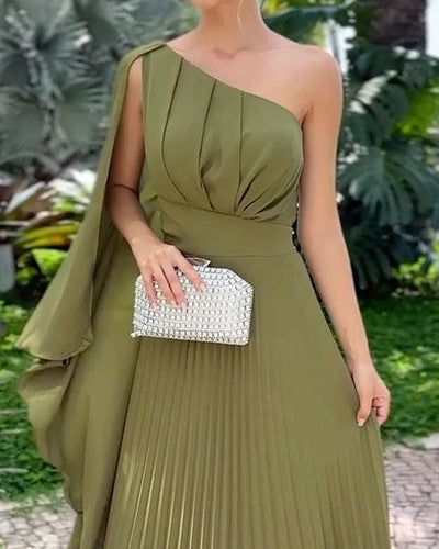 Araluen™ | One-shoulder Pleated Dress