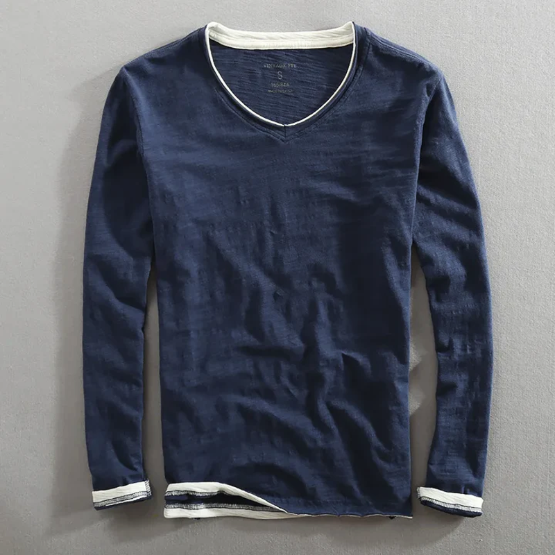 Ewan™ | Classic V-Neck Long Sleeve Tee