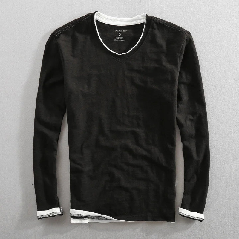 Ewan™ | Classic V-Neck Long Sleeve Tee