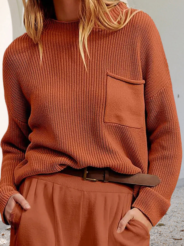 Ameliane™ | Relaxed Knit Pocket Sweater