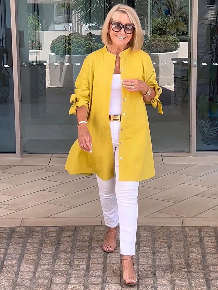 Philomine™ | Elegant Long Shirt Jacket