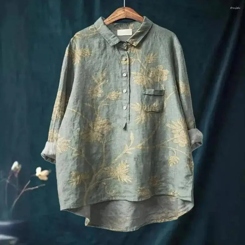 Kasey™ | Vintage Retro Floral Art Print Shirt