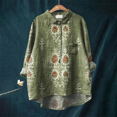 Kasey™ | Vintage Retro Floral Art Print Shirt