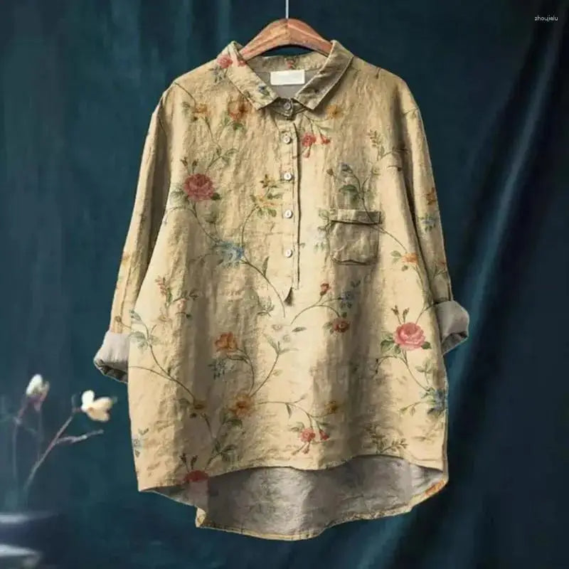 Kasey™ | Vintage Retro Floral Art Print Shirt