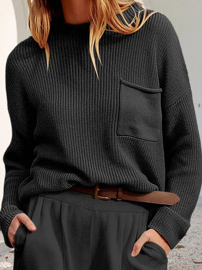 Ameliane™ | Relaxed Knit Pocket Sweater