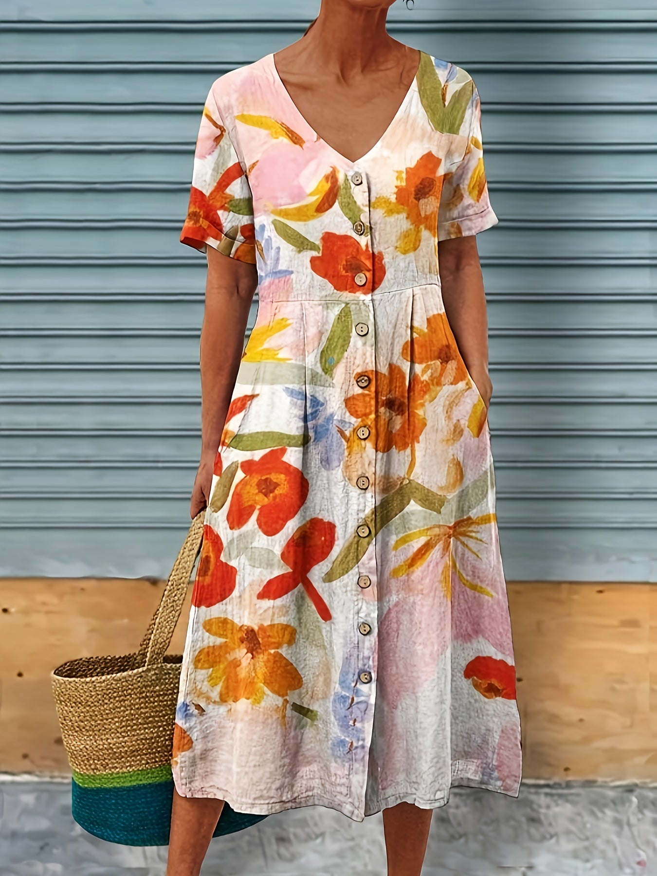 Sienna™ | Bohemian V-Neck Floral Dress