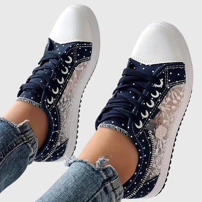 Doralyn™ | Floral Mesh Lace-Up Sneakers