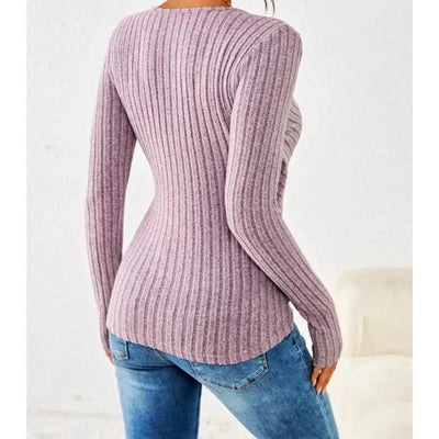 Jessara™ | Ribbed Wrap Knit Top