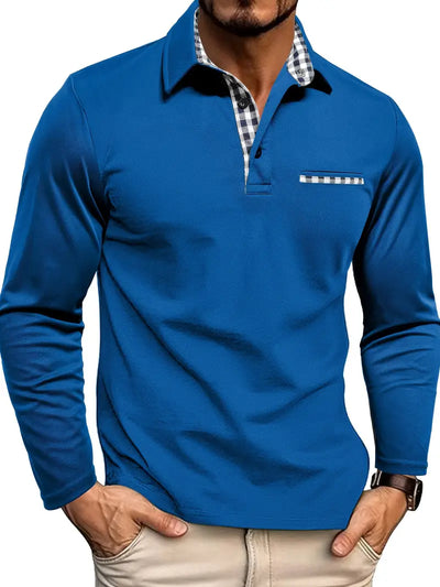 Aiden™ | Check-Collar Casual Polo Long Sleeve