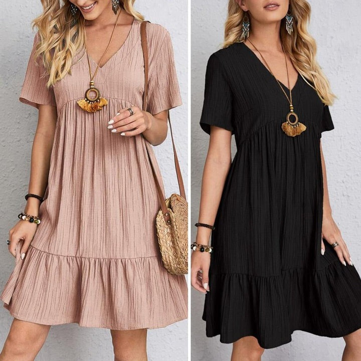 Jalyssa™ | Breezy V-Neck Ruffle Dress