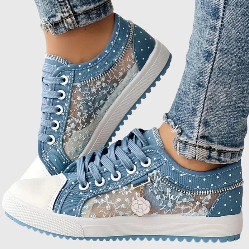 Doralyn™ | Floral Mesh Lace-Up Sneakers