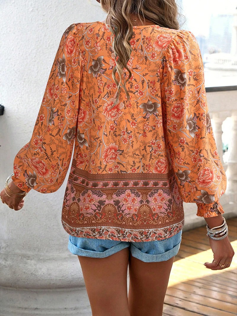 Arya™ | Boho Blossom Peasant Blouse