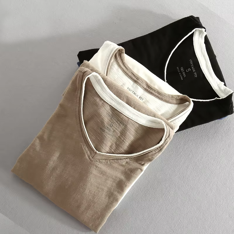 Ewan™ | Classic V-Neck Long Sleeve Tee