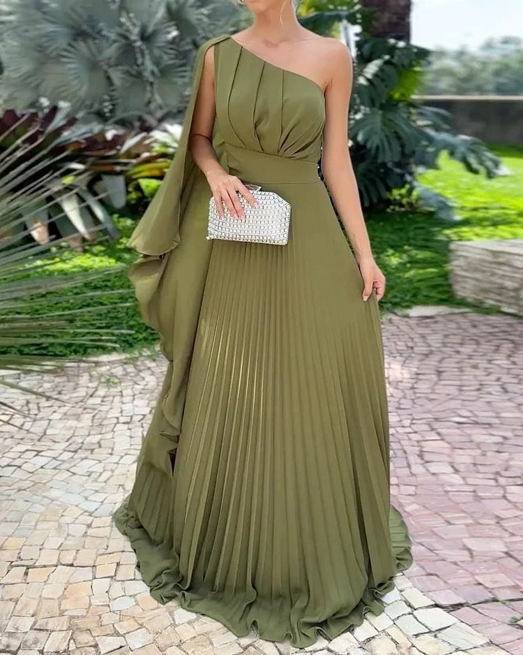 Araluen™ | One-shoulder Pleated Dress