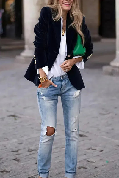 Floretta™ | Tailored Velvet Blazer