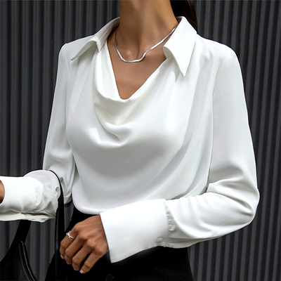 Fialyn™ | Elegant Drape-Neck Blouse