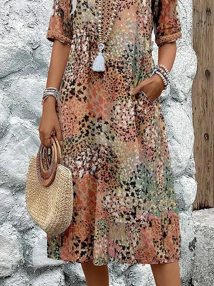 Isolde™ | Elegant Floral Midi Dress