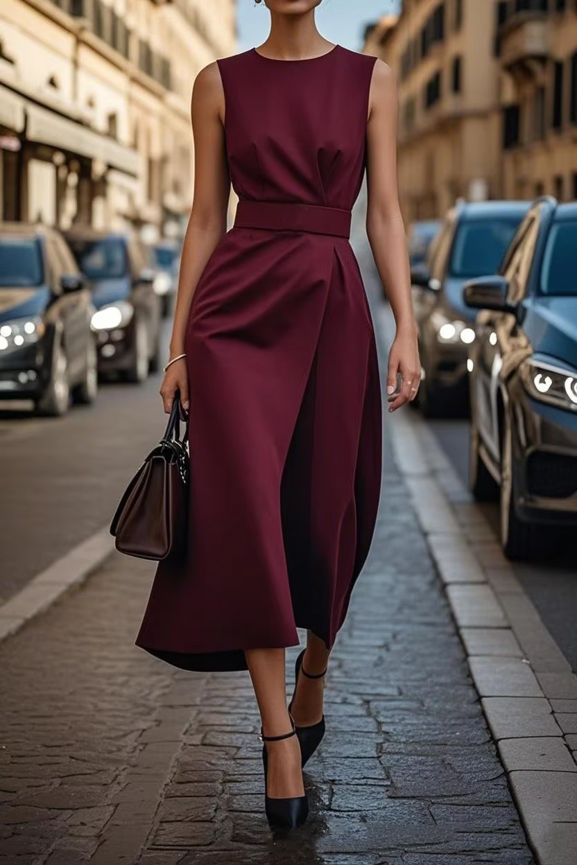 Leire™ | Timeless Sleeveless Belted Dress