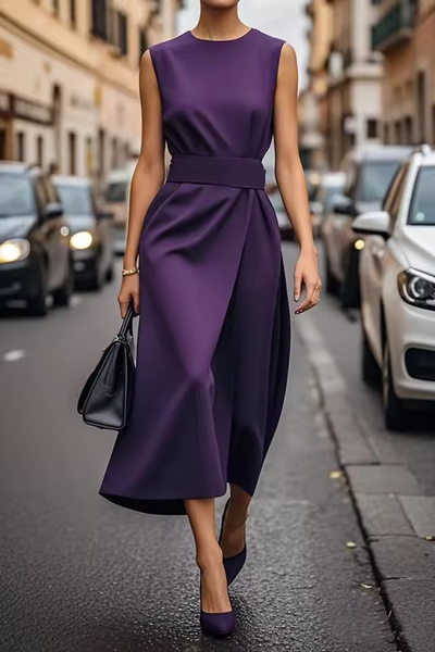 Leire™ | Timeless Sleeveless Belted Dress