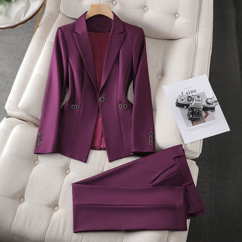 Roxanne™ | Women’s Plain Blazer and Pants Set