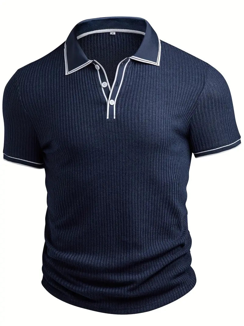 Luca™ | Slim-Fit Ribbed Polo Shirt