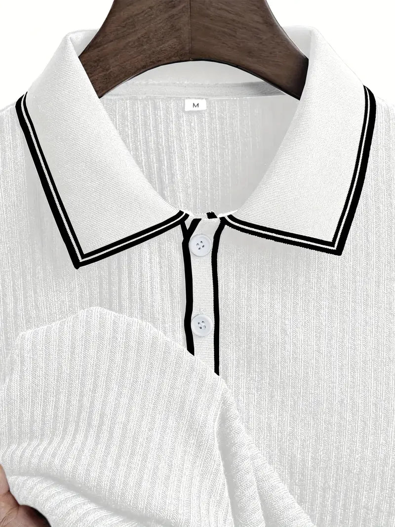 Luca™ | Slim-Fit Ribbed Polo Shirt