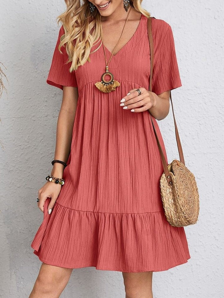 Jalyssa™ | Breezy V-Neck Ruffle Dress