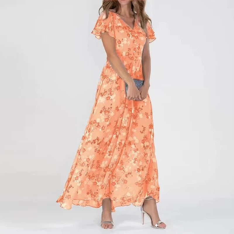 Harlia™ | Flowing Floral Maxi Dress
