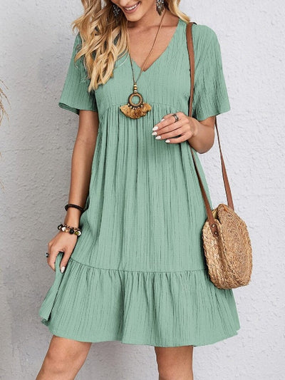Jalyssa™ | Breezy V-Neck Ruffle Dress