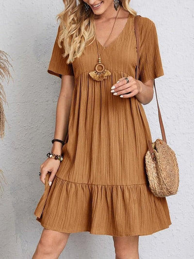 Jalyssa™ | Breezy V-Neck Ruffle Dress