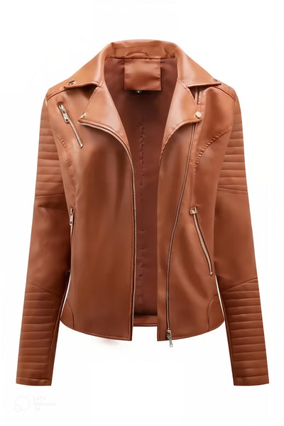 Gisélia™ | Bold Faux Leather Moto Jacket