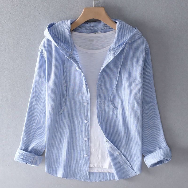 Casey™ | Striped Lightweight Hooded Shirt