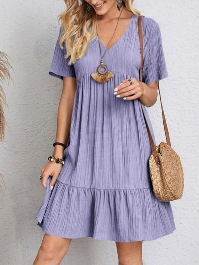 Jalyssa™ | Breezy V-Neck Ruffle Dress