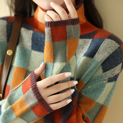 Isolde™ | Colorblock Check Sweater