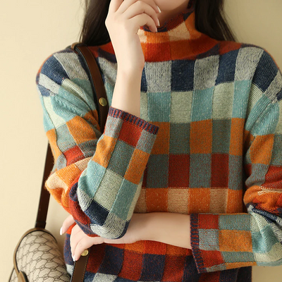 Isolde™ | Colorblock Check Sweater