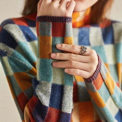 Isolde™ | Colorblock Check Sweater