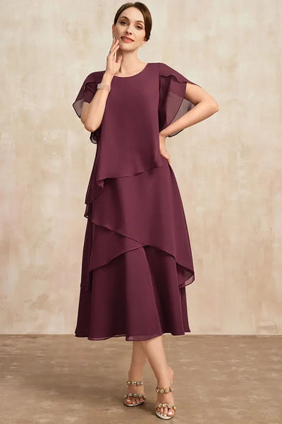 Floralie™ | Draped Elegance Midi Dress