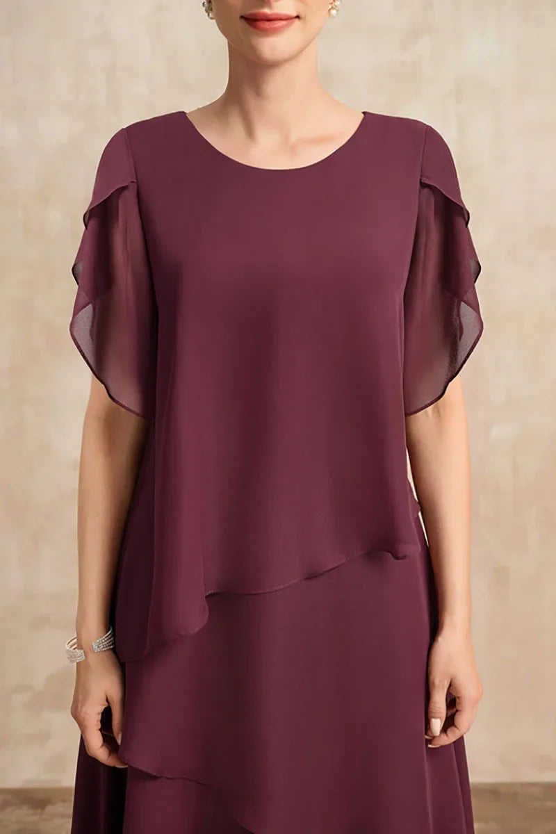 Quinna™ | Layered Chiffon Midi Dress