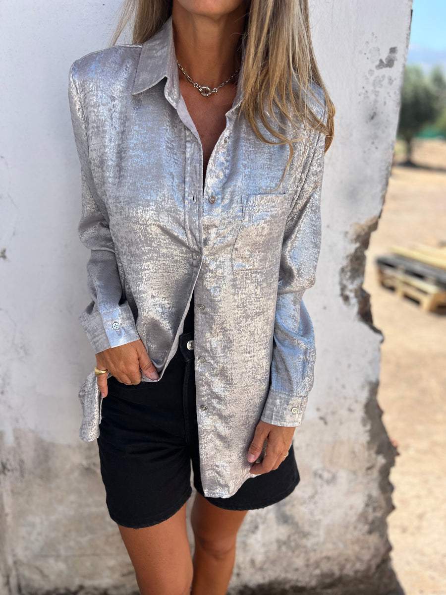 Zellab™ | Chic Shimmer Shirt
