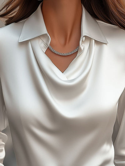 Philiane™ | Luxe Satin Cowl Blouse