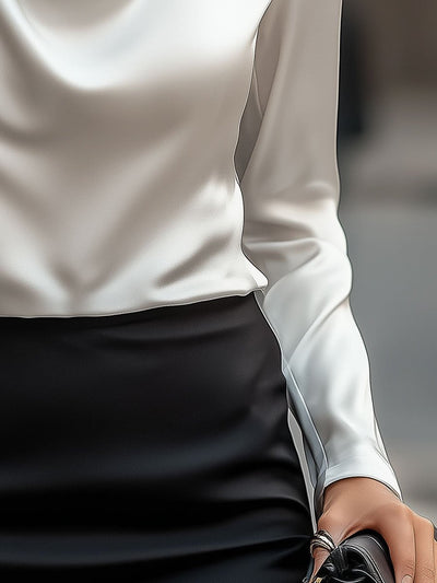 Philiane™ | Luxe Satin Cowl Blouse